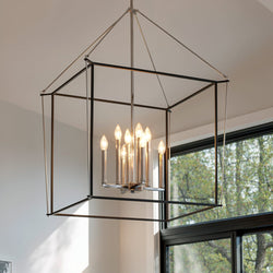 Urban Ambiance - Chandelier - UKC20585 Transitional Indoor Chandelier, 40.25''H x 28.25''W x 28.25''Dep, Polished Nickel Finish, Thornfield Collection -