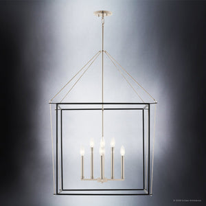 Urban Ambiance - Chandelier - UKC20585 Transitional Indoor Chandelier, 40.25''H x 28.25''W x 28.25''Dep, Polished Nickel Finish, Thornfield Collection -