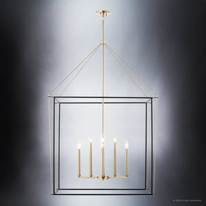 Urban Ambiance - Chandelier - UKC20586 Transitional Indoor Chandelier, 50''H x 34.75''W x 34.75''Dep, Champagne Bronze Finish, Thornfield Collection -