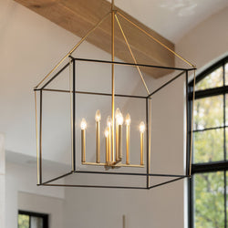 Urban Ambiance - Chandelier - UKC20586 Transitional Indoor Chandelier, 50''H x 34.75''W x 34.75''Dep, Champagne Bronze Finish, Thornfield Collection -