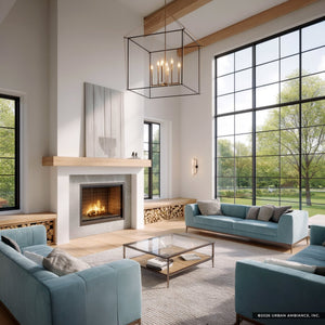 Urban Ambiance - Chandelier - UKC20587 Transitional Indoor Chandelier, 50''H x 34.75''W x 34.75''Dep, Polished Nickel Finish, Thornfield Collection -