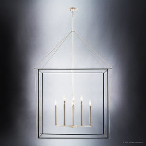 Urban Ambiance - Chandelier - UKC20587 Transitional Indoor Chandelier, 50''H x 34.75''W x 34.75''Dep, Polished Nickel Finish, Thornfield Collection -