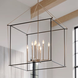 Urban Ambiance - Chandelier - UKC20587 Transitional Indoor Chandelier, 50''H x 34.75''W x 34.75''Dep, Polished Nickel Finish, Thornfield Collection -