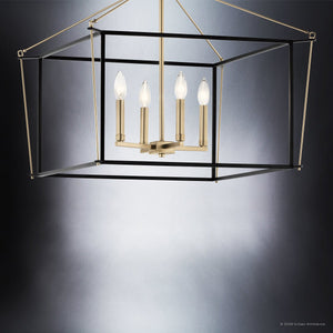 Urban Ambiance - Ceiling Light - UKC20588 Transitional Indoor Ceiling Light, 20''H x 24''W x 24''Dep, Champagne Bronze Finish, Thornfield Collection -