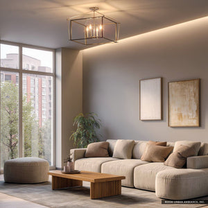 Urban Ambiance - Ceiling Light - UKC20588 Transitional Indoor Ceiling Light, 20''H x 24''W x 24''Dep, Champagne Bronze Finish, Thornfield Collection -