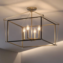 Urban Ambiance - Ceiling Light - UKC20588 Transitional Indoor Ceiling Light, 20''H x 24''W x 24''Dep, Champagne Bronze Finish, Thornfield Collection -