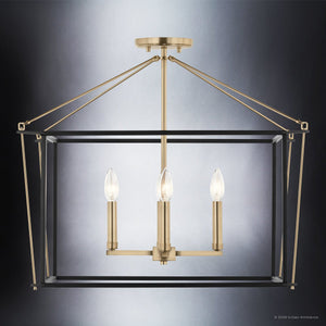 Urban Ambiance - Ceiling Light - UKC20588 Transitional Indoor Ceiling Light, 20''H x 24''W x 24''Dep, Champagne Bronze Finish, Thornfield Collection -