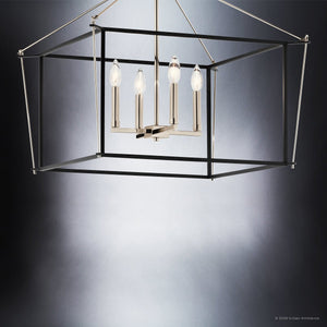 Urban Ambiance - Ceiling Light - UKC20589 Transitional Indoor Ceiling Light, 20''H x 24''W x 24''Dep, Polished Nickel Finish, Thornfield Collection -