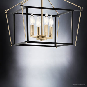 Urban Ambiance - Ceiling Light - UKC20590 Transitional Indoor Ceiling Light, 14''H x 16''W x 16''Dep, Champagne Bronze Finish, Thornfield Collection -