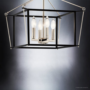 Urban Ambiance - Ceiling Light - UKC20591 Transitional Indoor Ceiling Light, 14''H x 16''W x 16''Dep, Polished Nickel Finish, Thornfield Collection -