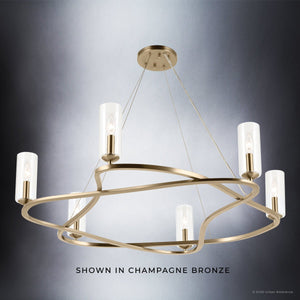 Urban Ambiance - Chandelier - UKC20600 Luxe Industrial Indoor Chandelier, 8.5''H x 37.75''W x 37.75''Dep, Black Finish, Yorkdale Collection -