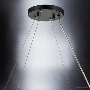 Urban Ambiance - Chandelier - UKC20600 Luxe Industrial Indoor Chandelier, 8.5''H x 37.75''W x 37.75''Dep, Black Finish, Yorkdale Collection -