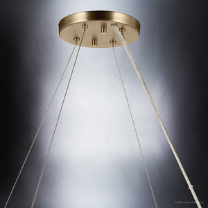 Urban Ambiance - Chandelier - UKC20601 Luxe Industrial Indoor Chandelier, 8.5''H x 37.75''W x 37.75''Dep, Champagne Bronze Finish, Yorkdale Collection -