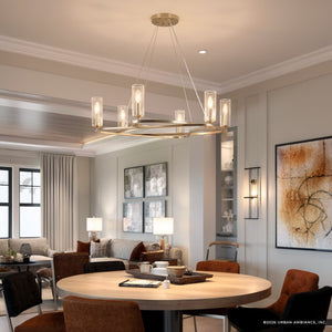 Urban Ambiance - Chandelier - UKC20601 Luxe Industrial Indoor Chandelier, 8.5''H x 37.75''W x 37.75''Dep, Champagne Bronze Finish, Yorkdale Collection -