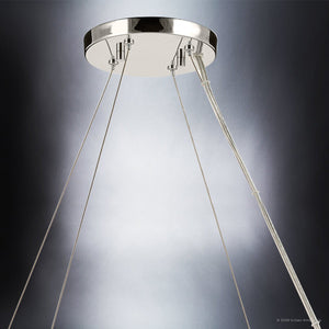 Urban Ambiance - Chandelier - UKC20602 Luxe Industrial Indoor Chandelier, 8.5''H x 37.75''W x 37.75''Dep, Polished Nickel Finish, Yorkdale Collection -