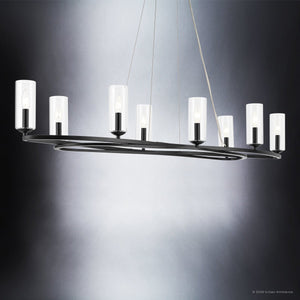 Urban Ambiance - Chandelier - UKC20603 Luxe Industrial Indoor Chandelier, 8.75''H x 16.25''W x 16.25''Dep, Black Finish, Yorkdale Collection -