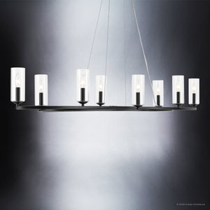 Urban Ambiance - Chandelier - UKC20603 Luxe Industrial Indoor Chandelier, 8.75''H x 16.25''W x 16.25''Dep, Black Finish, Yorkdale Collection -