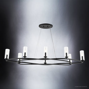Urban Ambiance - Chandelier - UKC20603 Luxe Industrial Indoor Chandelier, 8.75''H x 16.25''W x 16.25''Dep, Black Finish, Yorkdale Collection -