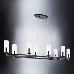 Urban Ambiance - Chandelier - UKC20603 Luxe Industrial Indoor Chandelier, 8.75''H x 16.25''W x 16.25''Dep, Black Finish, Yorkdale Collection -