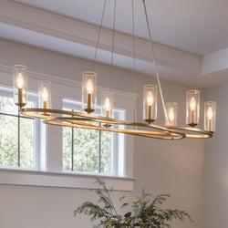 Urban Ambiance - Chandelier - UKC20604 Luxe Industrial Indoor Chandelier, 8.75''H x 16.25''W x 16.25''Dep, Champagne Bronze Finish, Yorkdale Collection -