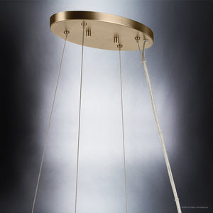 Urban Ambiance - Chandelier - UKC20604 Luxe Industrial Indoor Chandelier, 8.75''H x 16.25''W x 16.25''Dep, Champagne Bronze Finish, Yorkdale Collection -