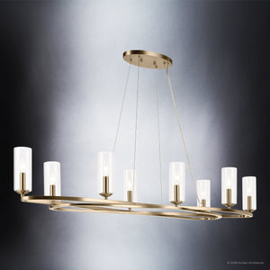 Urban Ambiance - Chandelier - UKC20604 Luxe Industrial Indoor Chandelier, 8.75''H x 16.25''W x 16.25''Dep, Champagne Bronze Finish, Yorkdale Collection -