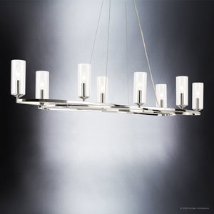Urban Ambiance - Chandelier - UKC20605 Luxe Industrial Indoor Chandelier, 8.75''H x 16.25''W x 16.25''Dep, Polished Nickel Finish, Yorkdale Collection -