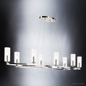 Urban Ambiance - Chandelier - UKC20605 Luxe Industrial Indoor Chandelier, 8.75''H x 16.25''W x 16.25''Dep, Polished Nickel Finish, Yorkdale Collection -