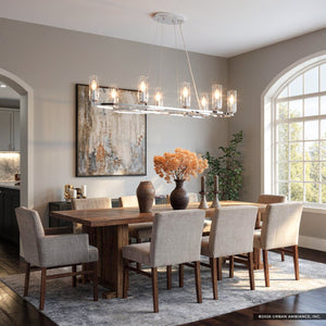 Urban Ambiance - Chandelier - UKC20605 Luxe Industrial Indoor Chandelier, 8.75''H x 16.25''W x 16.25''Dep, Polished Nickel Finish, Yorkdale Collection -