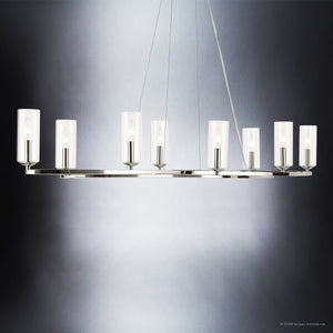 Urban Ambiance - Chandelier - UKC20605 Luxe Industrial Indoor Chandelier, 8.75''H x 16.25''W x 16.25''Dep, Polished Nickel Finish, Yorkdale Collection -
