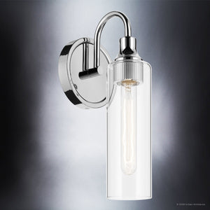Urban Ambiance - Wall Sconce - UKC20611 Mid-Century Modern Indoor Wall Sconce, 13''H x 5''W x 6''Dep, Chrome Finish, Carroway Collection -