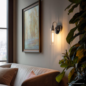 Urban Ambiance - Wall Sconce - UKC20611 Mid-Century Modern Indoor Wall Sconce, 13''H x 5''W x 6''Dep, Chrome Finish, Carroway Collection -