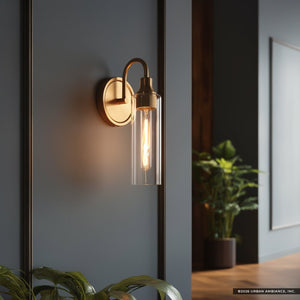 Urban Ambiance - Wall Sconce - UKC20612 Mid-Century Modern Indoor Wall Sconce, 13''H x 5''W x 6''Dep, Champagne Bronze Finish, Carroway Collection -