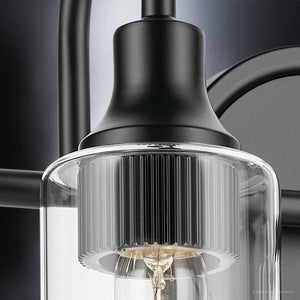 Urban Ambiance - Bath Light - UKC20614 Mid-Century Modern Indoor Bath Light, 10''H x 12.5''W x 6''Dep, Black Finish, Carroway Collection -