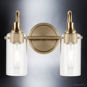 Urban Ambiance - Bath Light - UKC20616 Mid-Century Modern Indoor Bath Light, 10''H x 12.5''W x 6''Dep, Champagne Bronze Finish, Carroway Collection -