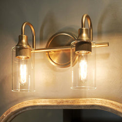 Urban Ambiance - Bath Light - UKC20616 Mid-Century Modern Indoor Bath Light, 10''H x 12.5''W x 6''Dep, Champagne Bronze Finish, Carroway Collection -