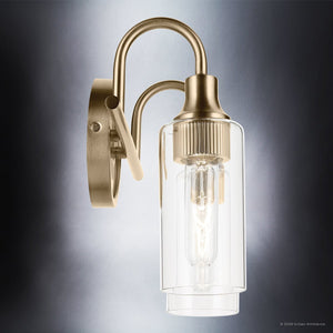 Urban Ambiance - Bath Light - UKC20616 Mid-Century Modern Indoor Bath Light, 10''H x 12.5''W x 6''Dep, Champagne Bronze Finish, Carroway Collection -