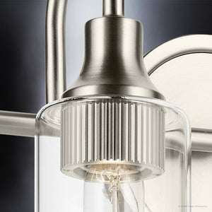 Urban Ambiance - Bath Light - UKC20617 Mid-Century Modern Indoor Bath Light, 10''H x 12.5''W x 6''Dep, Brushed Nickel Finish, Carroway Collection -