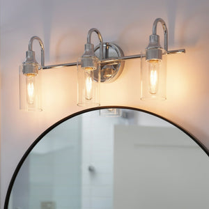 Urban Ambiance - Bath Light - UKC20619 Mid-Century Modern Indoor Bath Light, 10''H x 23''W x 6''Dep, Chrome Finish, Carroway Collection -