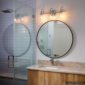 Urban Ambiance - Bath Light - UKC20619 Mid-Century Modern Indoor Bath Light, 10''H x 23''W x 6''Dep, Chrome Finish, Carroway Collection -