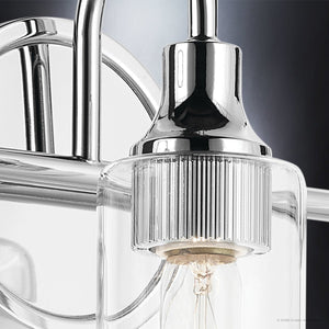 Urban Ambiance - Bath Light - UKC20619 Mid-Century Modern Indoor Bath Light, 10''H x 23''W x 6''Dep, Chrome Finish, Carroway Collection -