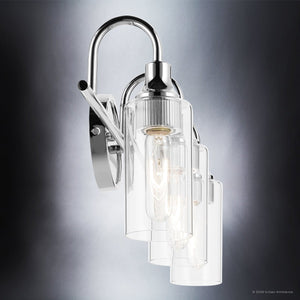 Urban Ambiance - Bath Light - UKC20619 Mid-Century Modern Indoor Bath Light, 10''H x 23''W x 6''Dep, Chrome Finish, Carroway Collection -