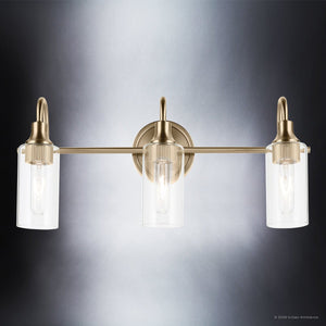 Urban Ambiance - Bath Light - UKC20620 Mid-Century Modern Indoor Bath Light, 10''H x 23''W x 6''Dep, Champagne Bronze Finish, Carroway Collection -