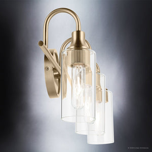 Urban Ambiance - Bath Light - UKC20620 Mid-Century Modern Indoor Bath Light, 10''H x 23''W x 6''Dep, Champagne Bronze Finish, Carroway Collection -