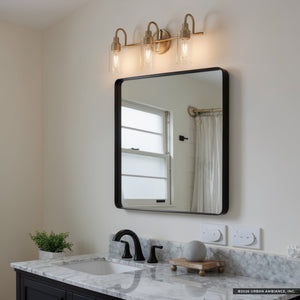 Urban Ambiance - Bath Light - UKC20620 Mid-Century Modern Indoor Bath Light, 10''H x 23''W x 6''Dep, Champagne Bronze Finish, Carroway Collection -
