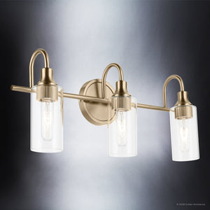Urban Ambiance - Bath Light - UKC20620 Mid-Century Modern Indoor Bath Light, 10''H x 23''W x 6''Dep, Champagne Bronze Finish, Carroway Collection -