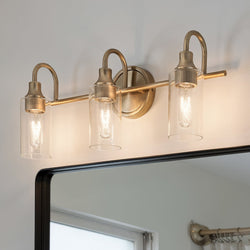 Urban Ambiance - Bath Light - UKC20620 Mid-Century Modern Indoor Bath Light, 10''H x 23''W x 6''Dep, Champagne Bronze Finish, Carroway Collection -