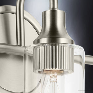 Urban Ambiance - Bath Light - UKC20621 Mid-Century Modern Indoor Bath Light, 10''H x 23''W x 6''Dep, Brushed Nickel Finish, Carroway Collection -