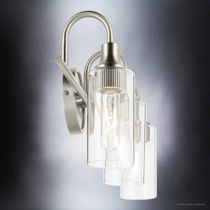Urban Ambiance - Bath Light - UKC20621 Mid-Century Modern Indoor Bath Light, 10''H x 23''W x 6''Dep, Brushed Nickel Finish, Carroway Collection -