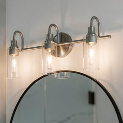 Urban Ambiance - Bath Light - UKC20621 Mid-Century Modern Indoor Bath Light, 10''H x 23''W x 6''Dep, Brushed Nickel Finish, Carroway Collection -
